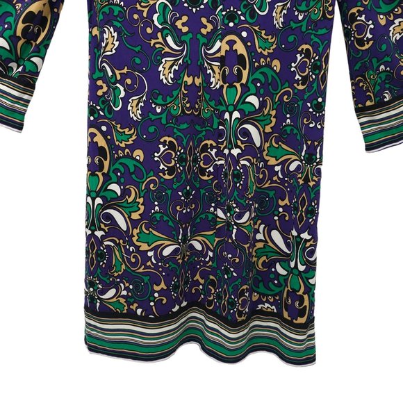 Laundry By Shelli Segal Paisley Mini Dress Womens Size 10 Bell Sleeve Stretchy - Picture 13 of 15